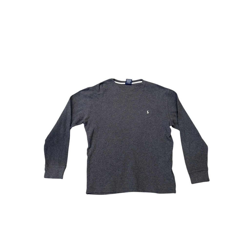 Polo Ralph Lauren Men's Dark‎ Gray Long Sleeve thermal Crew Neck Shirt XL